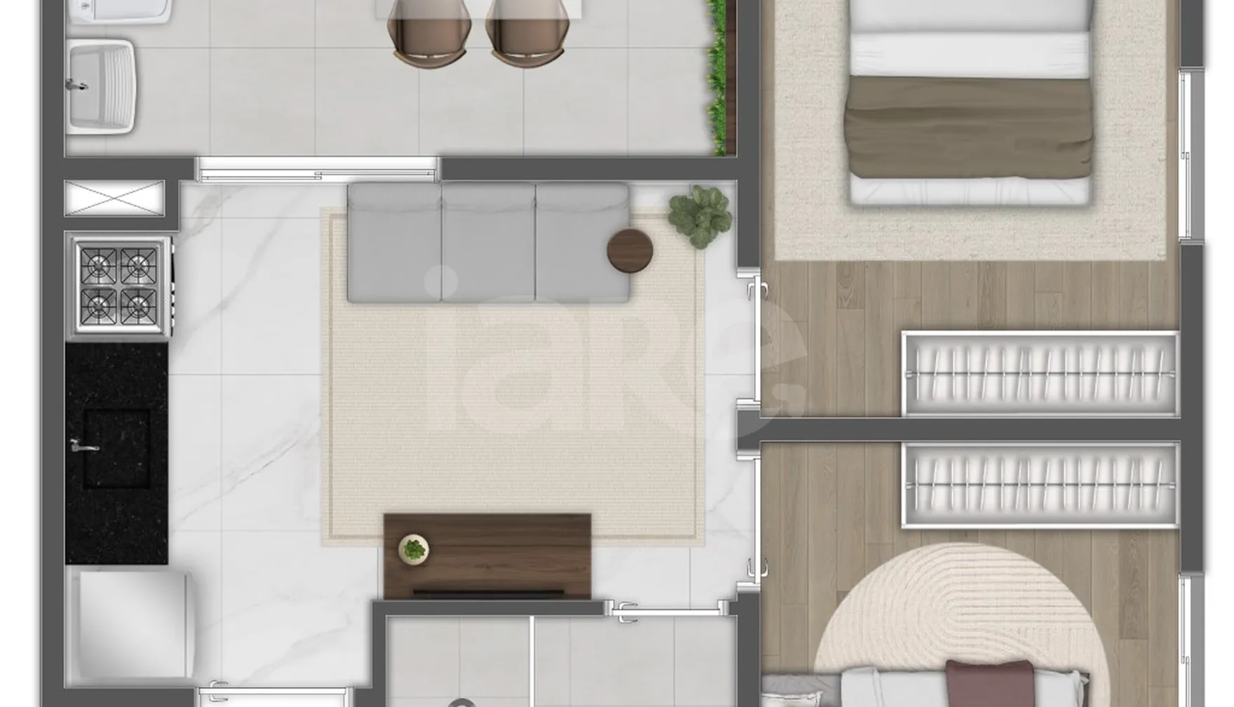 Planta — Apartamento 34 m²