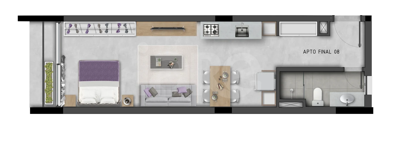 Planta — Garden 38,09 m²