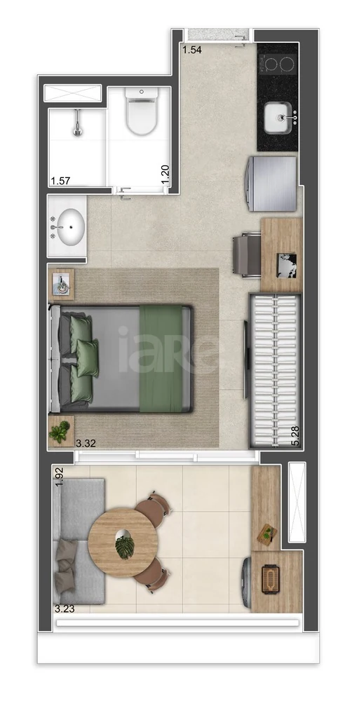 Planta — Studio 26 m²