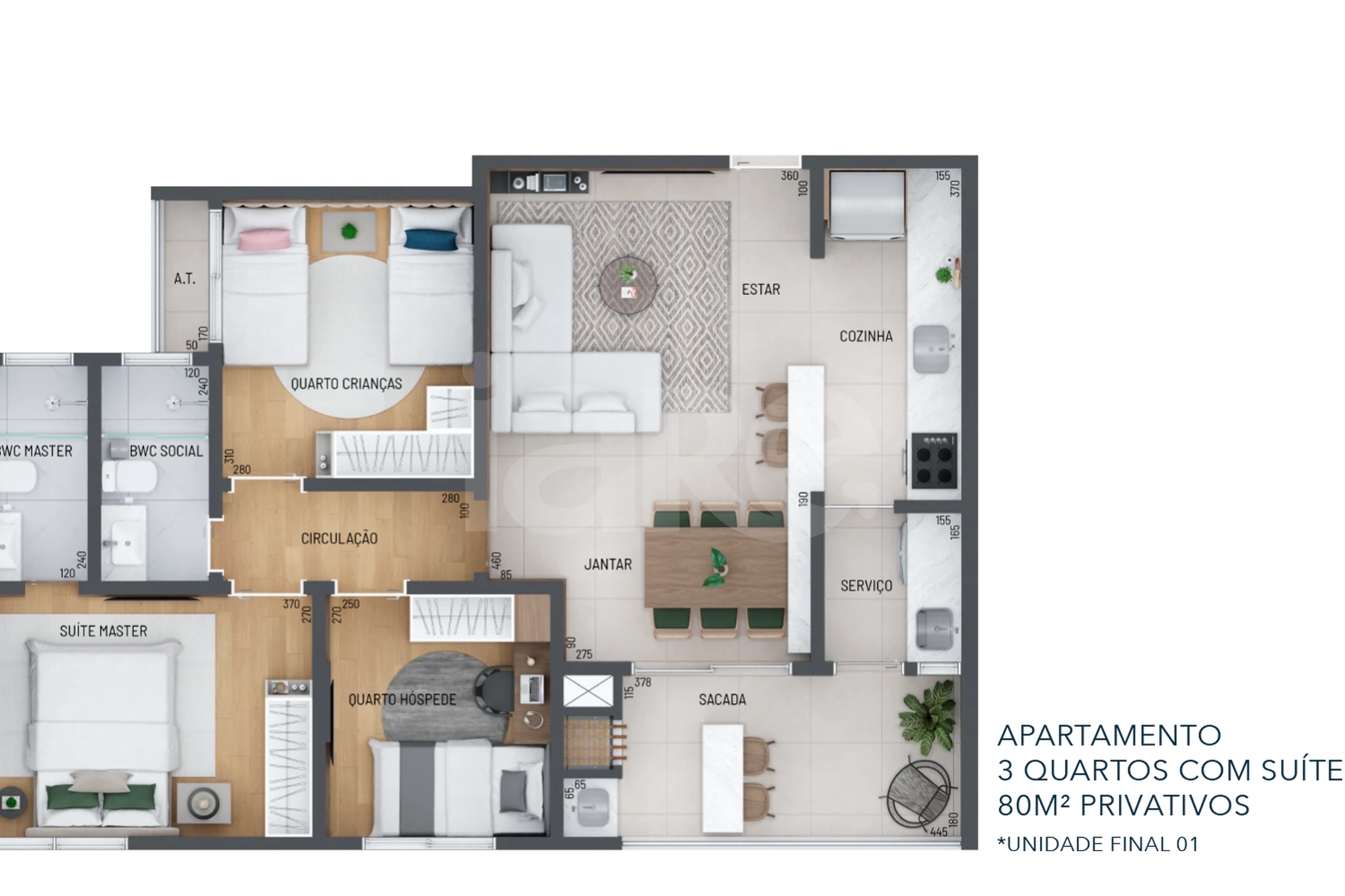 Planta — Apartamento 80 m²
