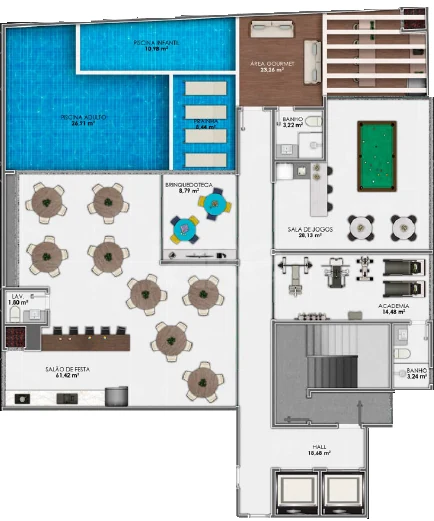 Planta — Pavimento lazer