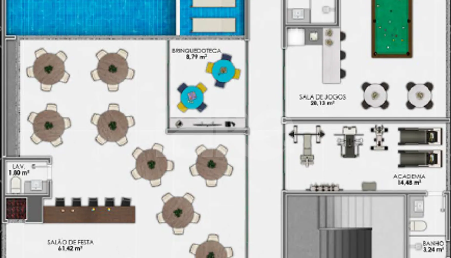 Planta — Pavimento lazer