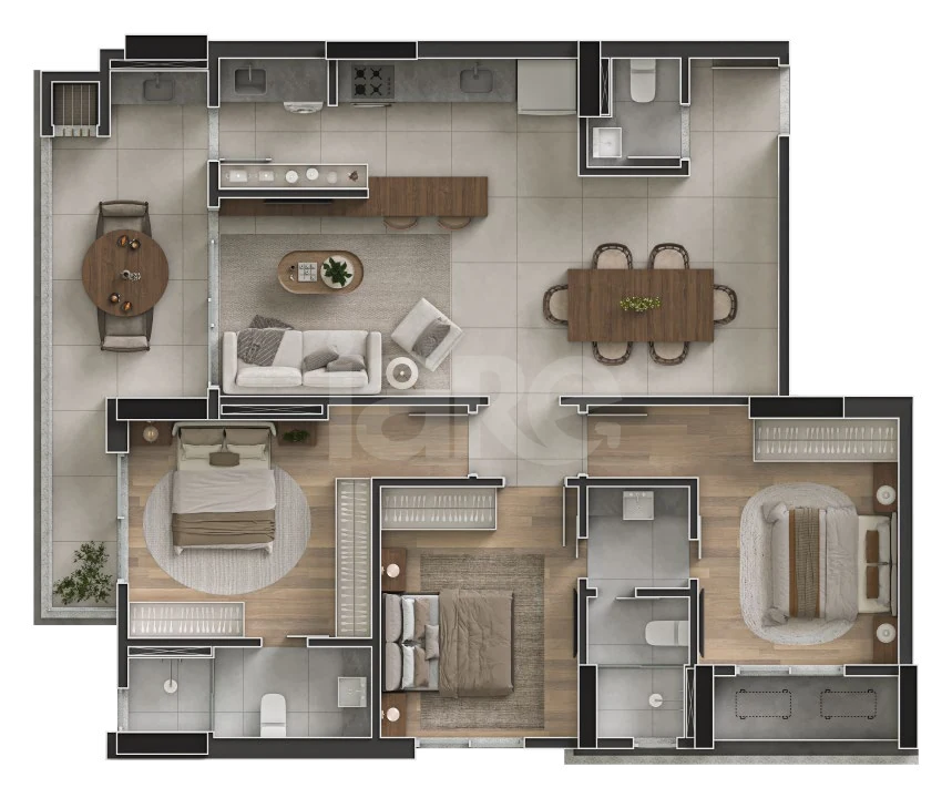 Planta — Apartamento 105,93 m²