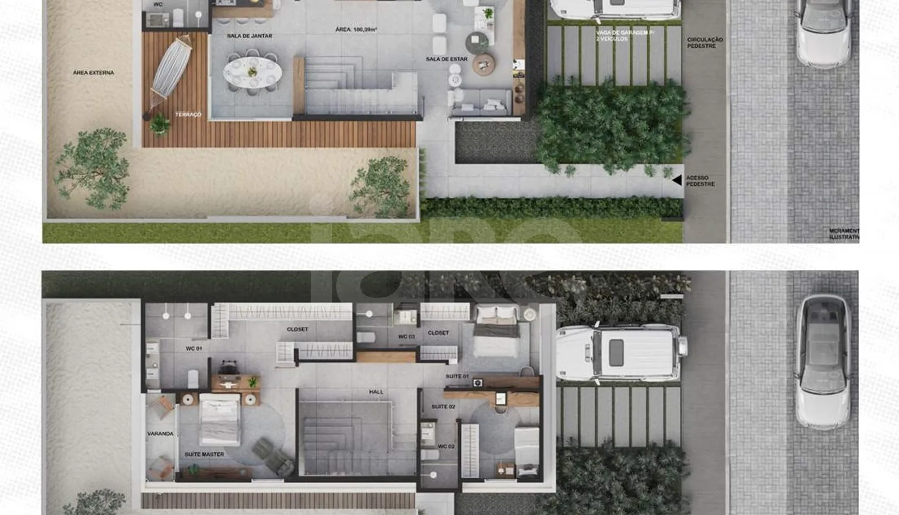 Planta — Casa em Condomínio 180 m²