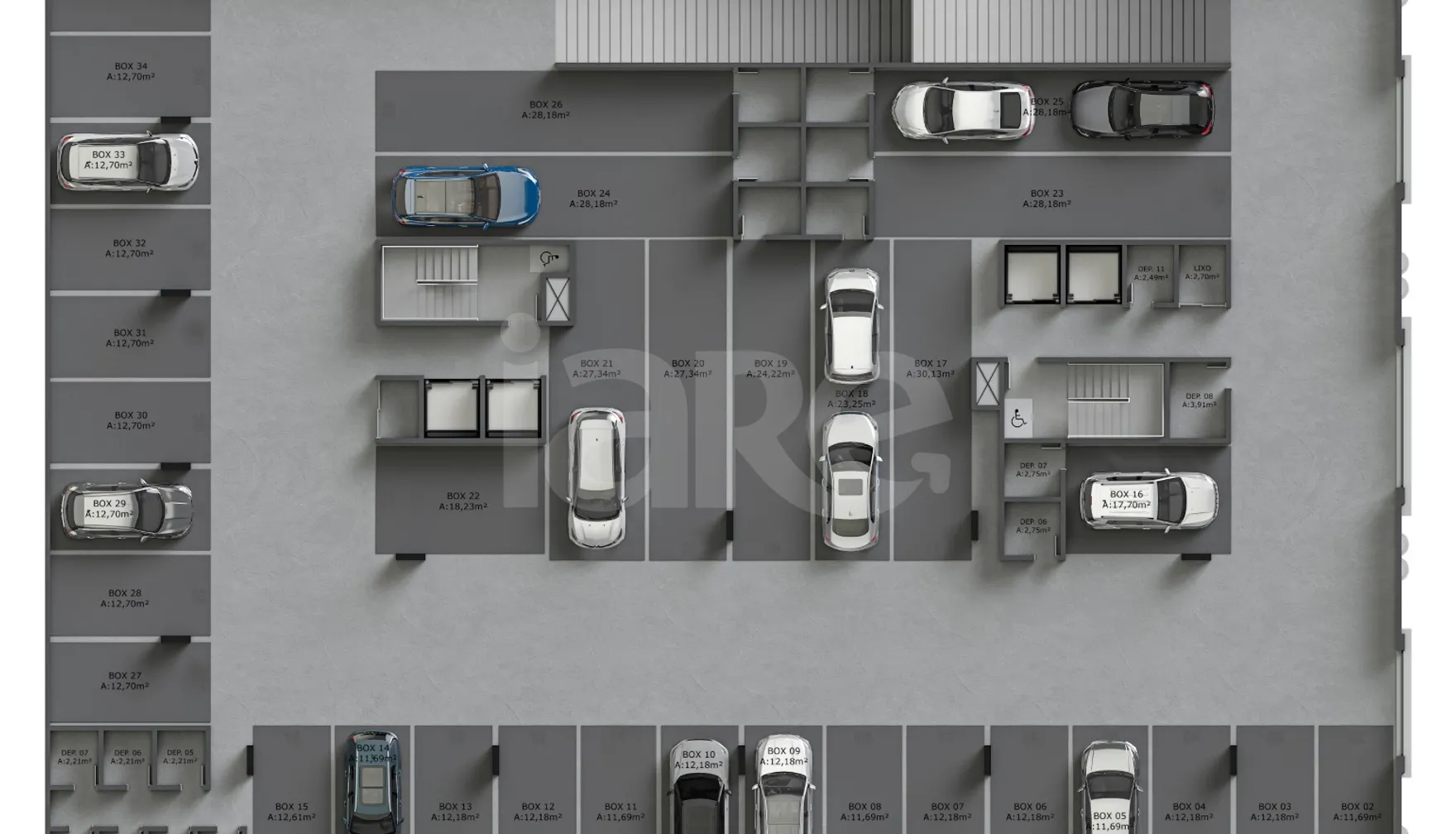 Planta — Pavimento garagem 1