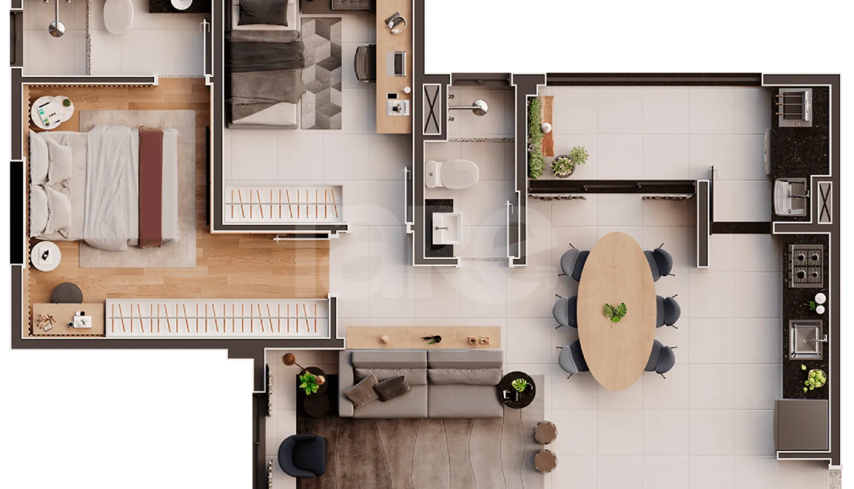 Planta — Apartamento 67,6 m²
