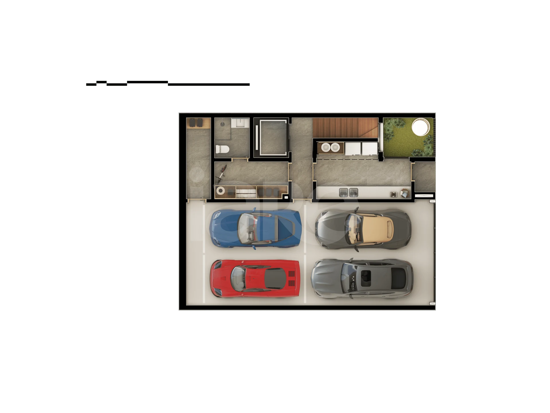 Planta — Casa 02, 03 e 04 - 1º Subsolo