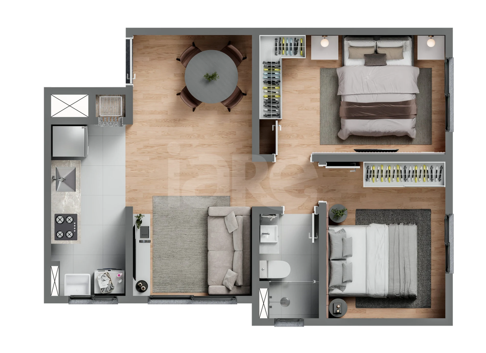 Planta — Apartamento 46,74 m²