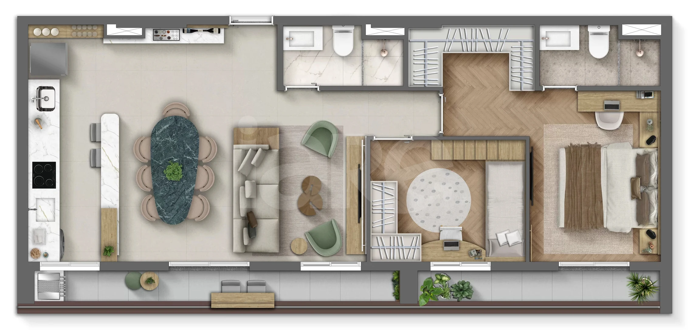 Planta — Apartamento 89,75 m²