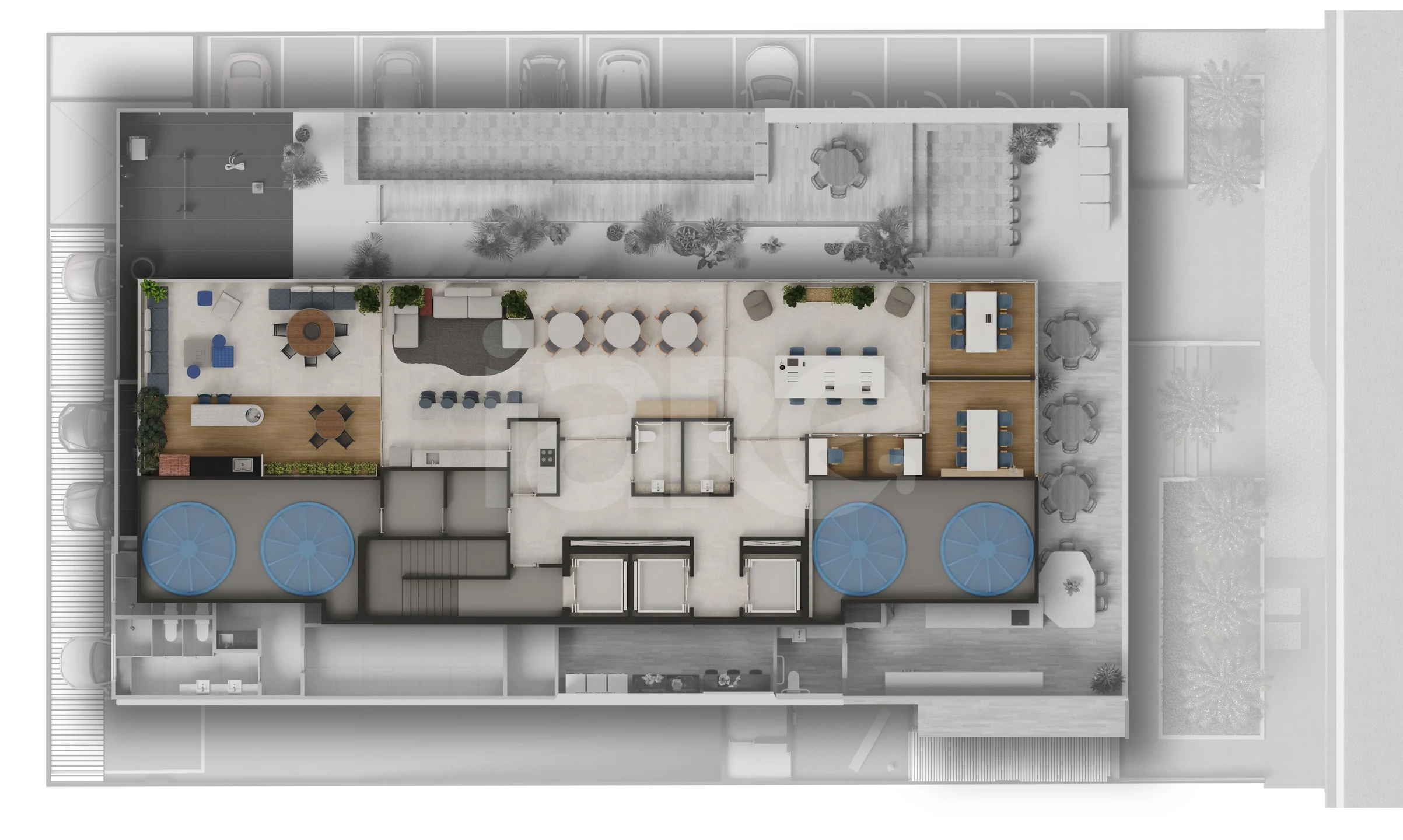 Planta — Implantação Rooftop (lazer)