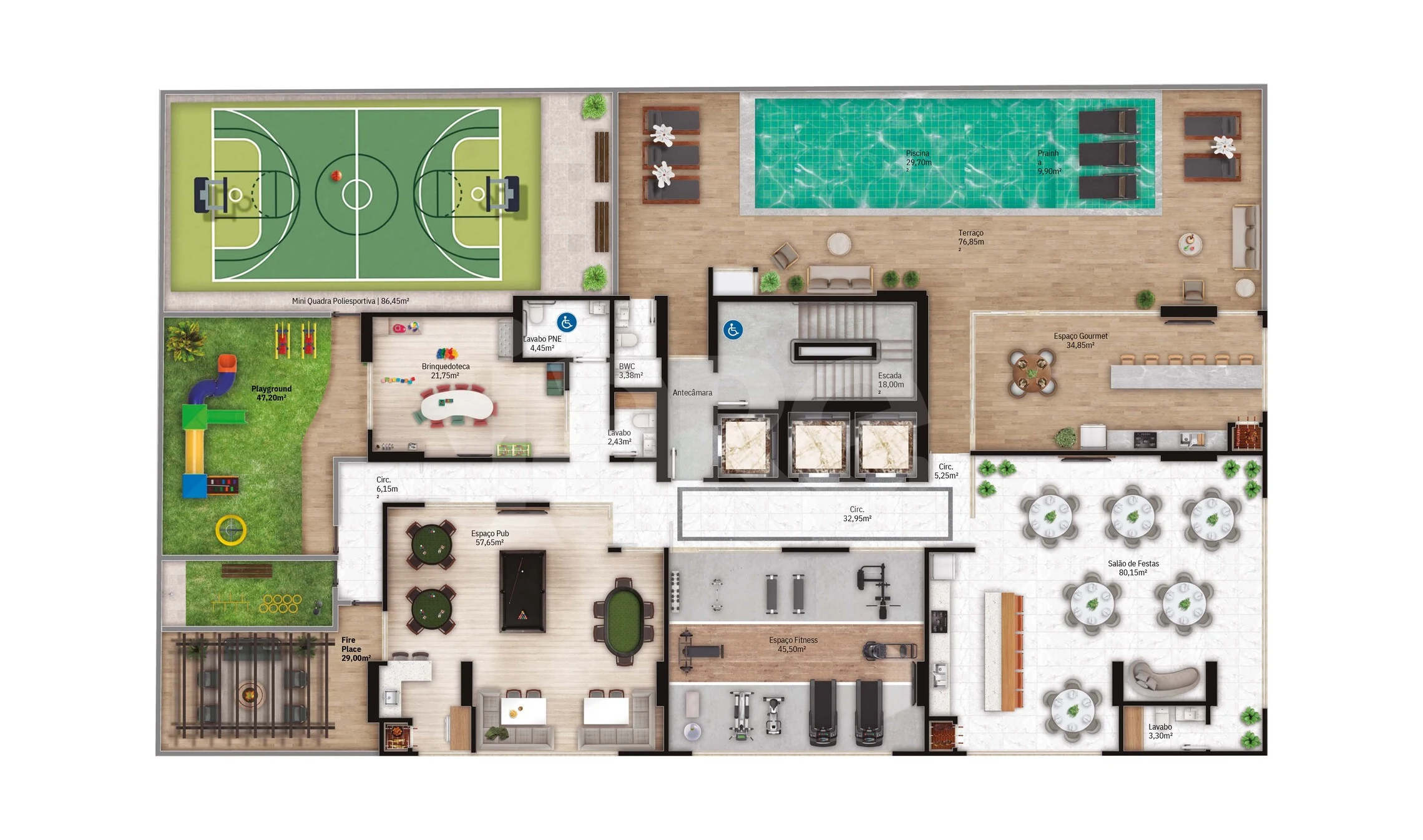 Planta — Pavimento lazer