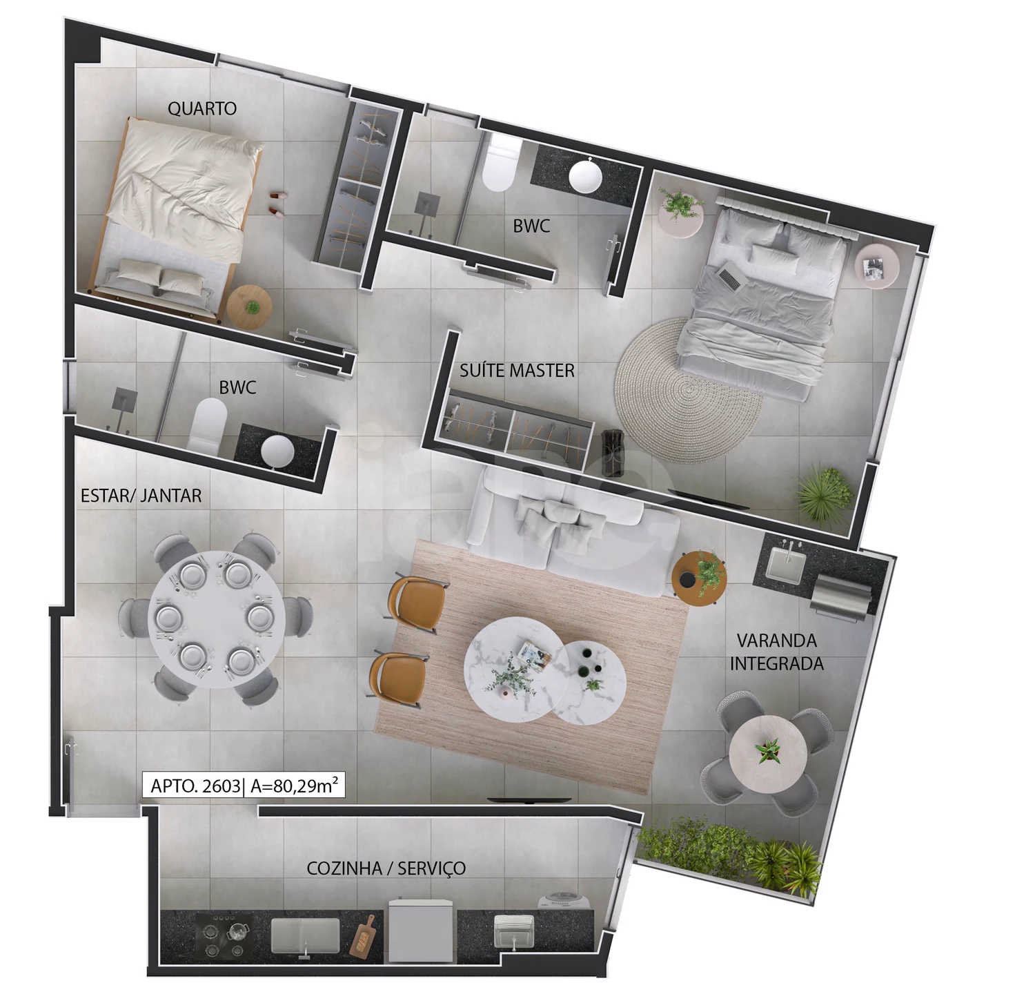 Planta — Apartamento 80,31 m²