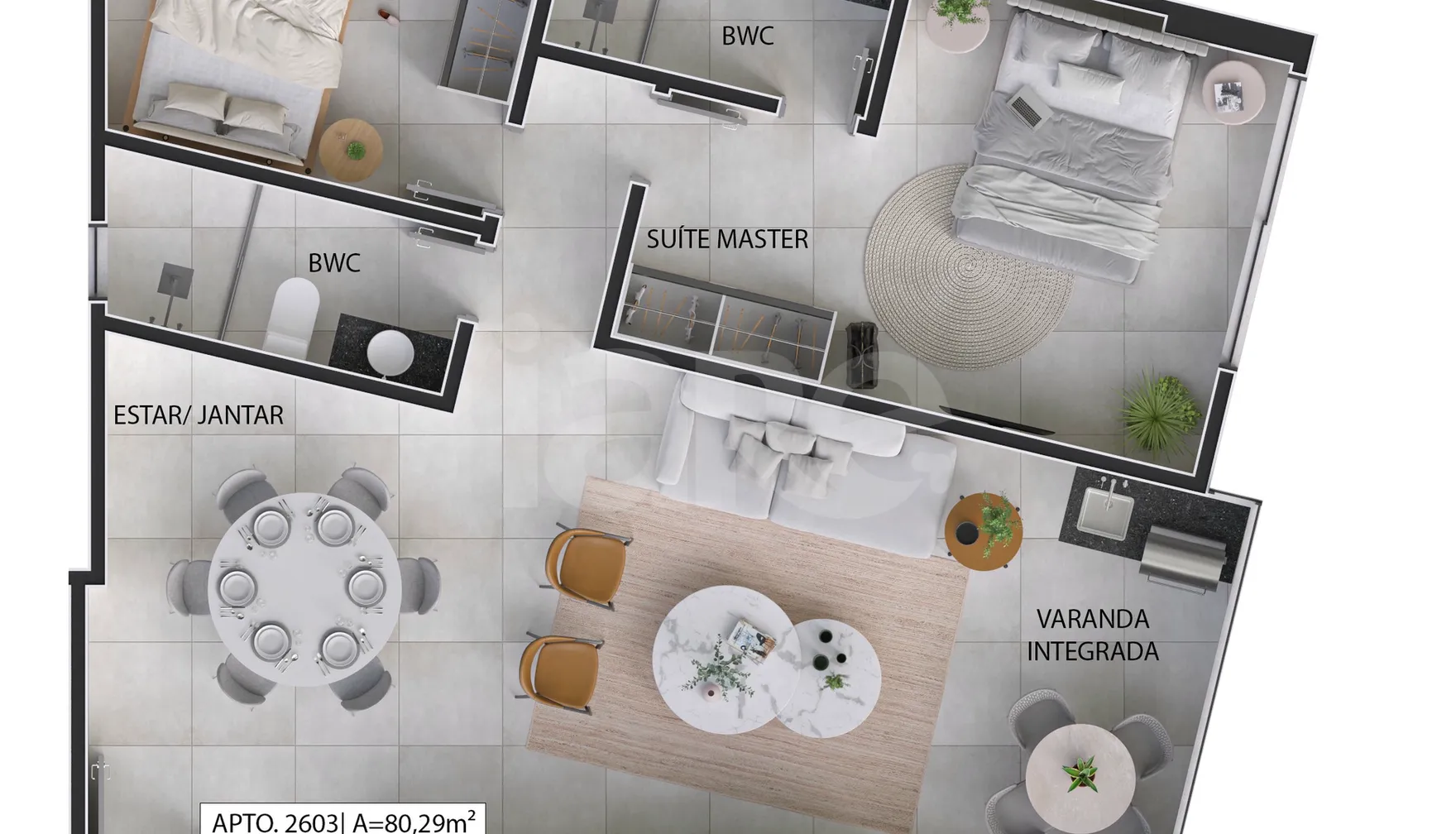 Planta — Apartamento 80,31 m²
