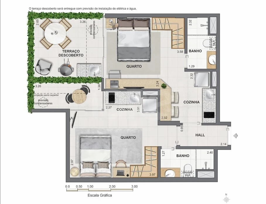Planta — Garden 61,17 m² · 1º pavimento