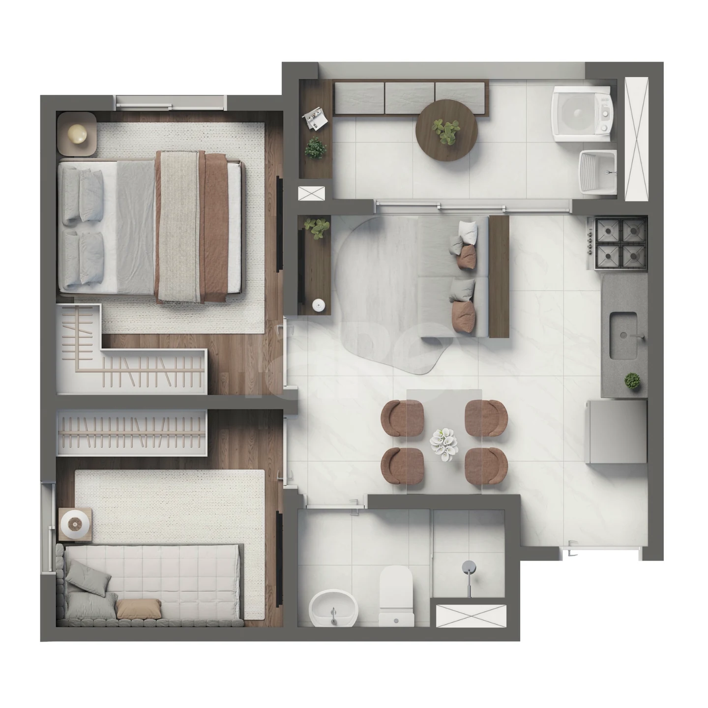 Planta — Apartamento 36,72 m²