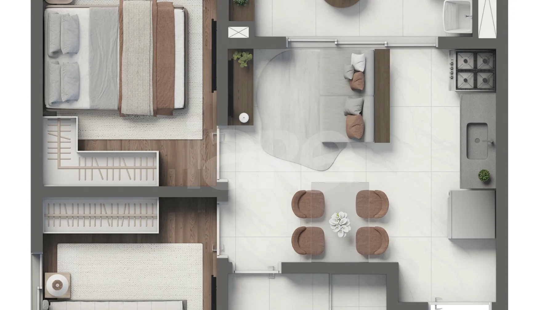 Planta — Apartamento 36,72 m²