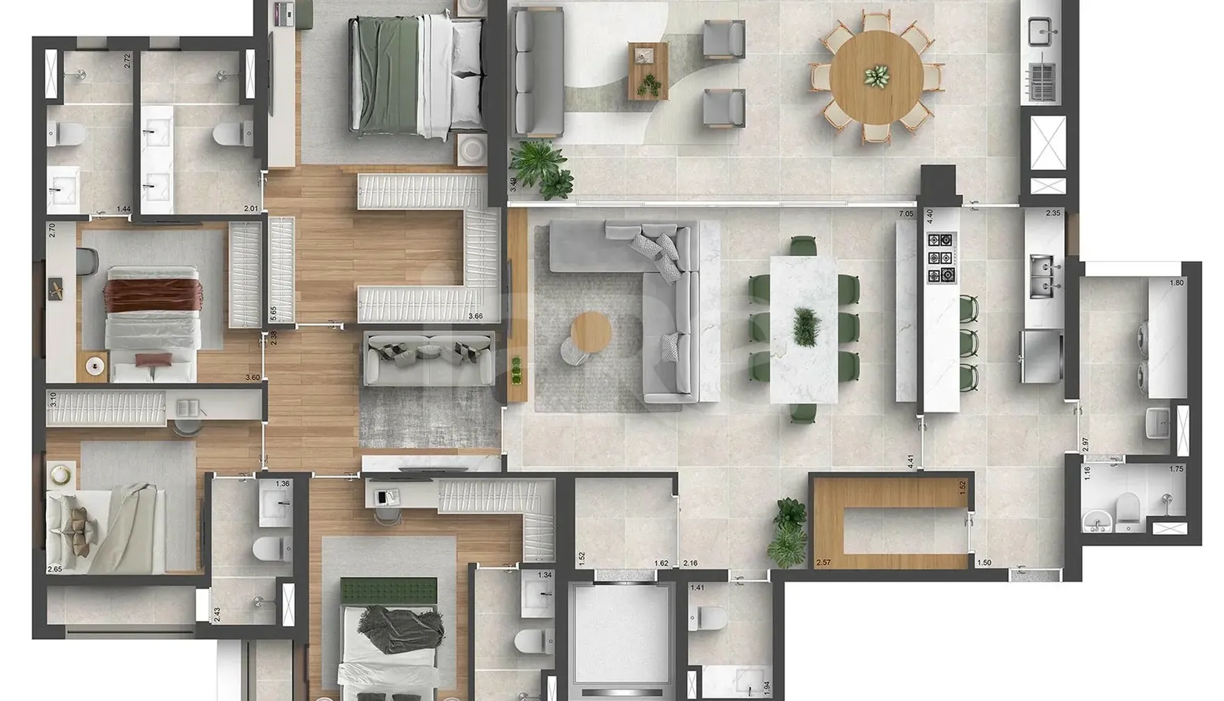 Planta — Apartamento 207,3 m²