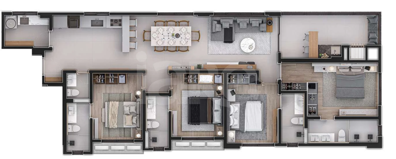Planta — Apartamento 138,11 m²