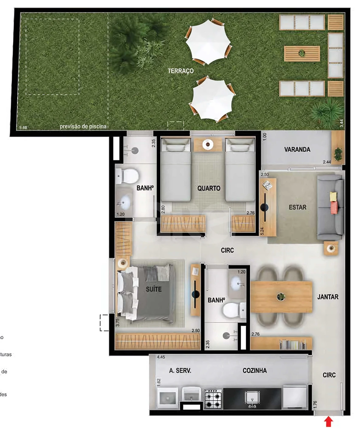 Planta — Garden 88,65 m²