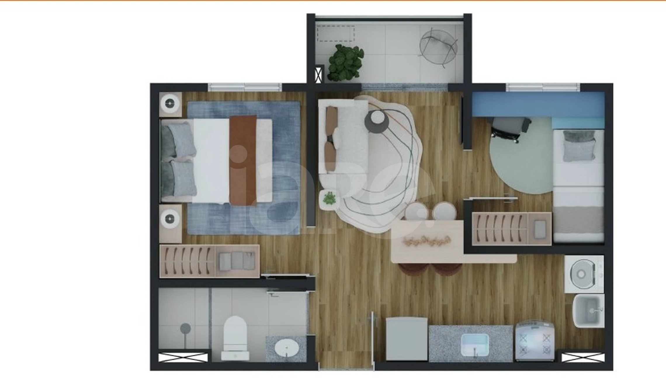 Planta — Apartamento 38,02 m²