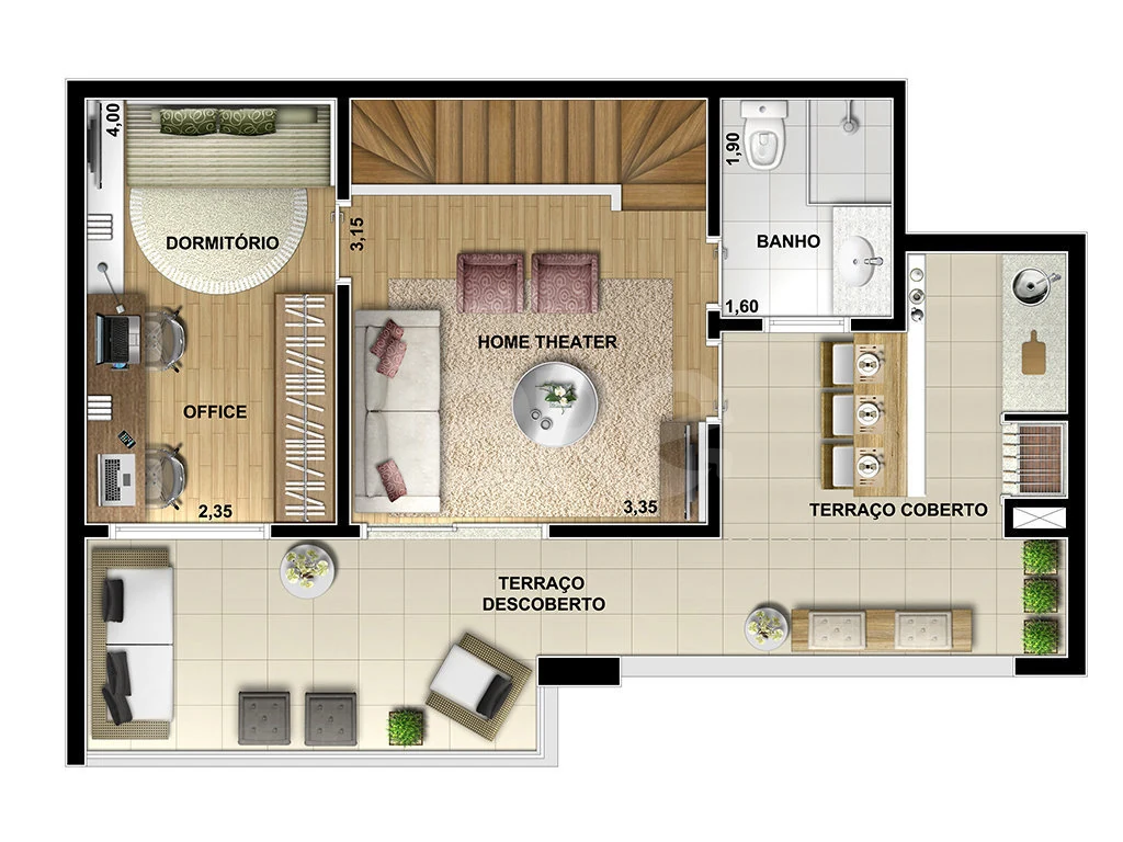Planta — Cobertura Duplex 117,28 m²