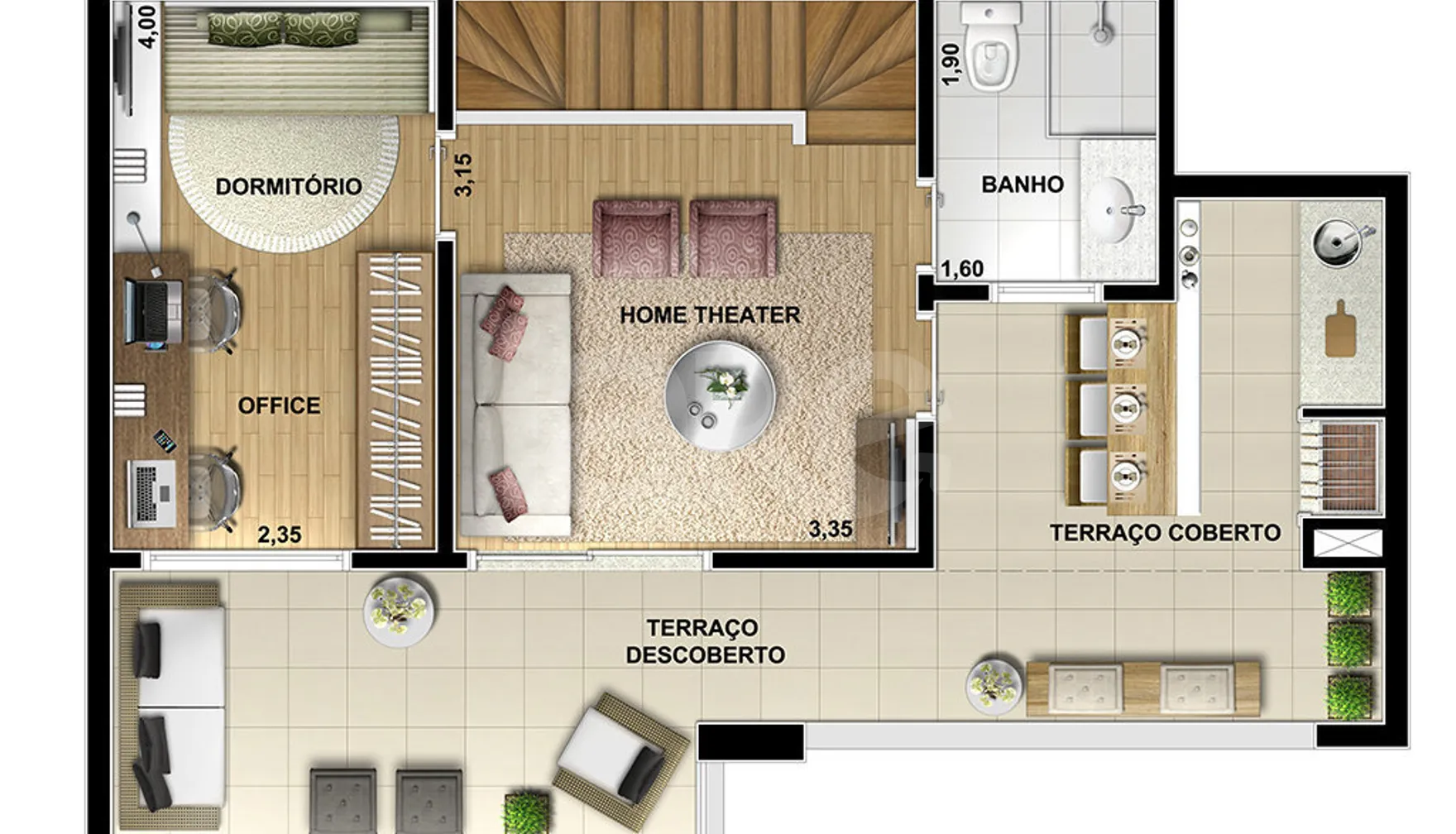Planta — Cobertura Duplex 117,28 m²