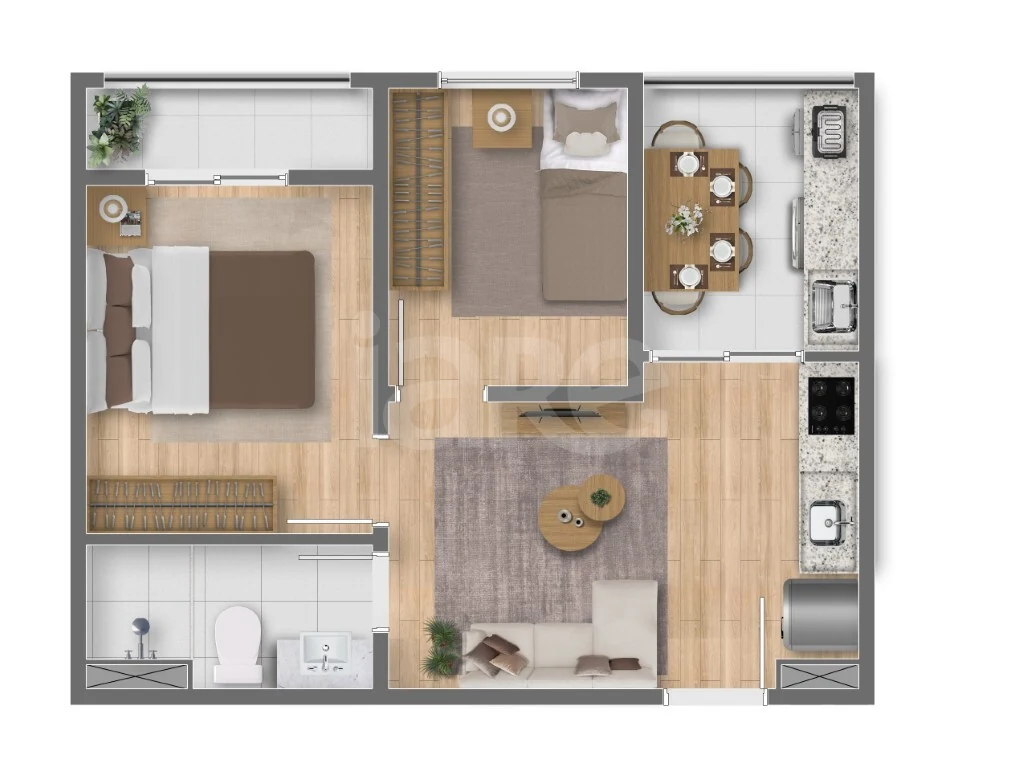 Planta — Apartamento 35,08 m²