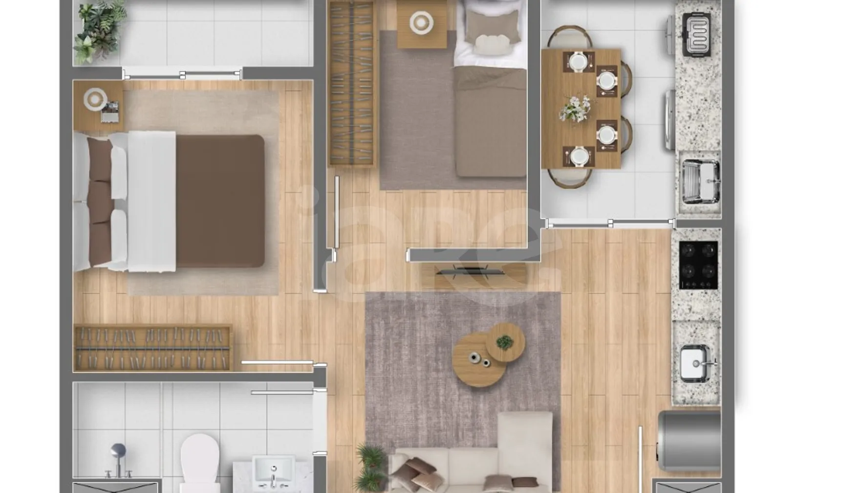 Planta — Apartamento 35,08 m²
