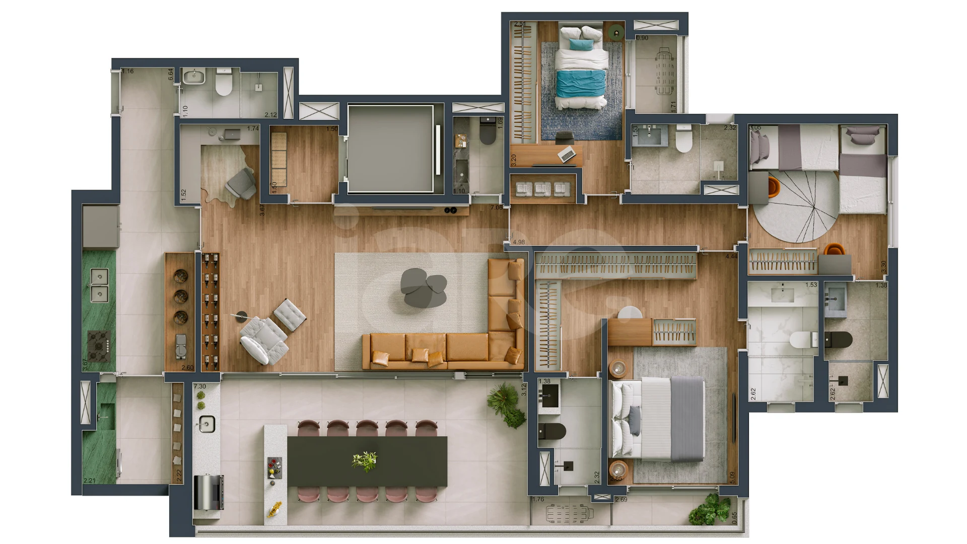 Planta — Garden 195,34 m²
