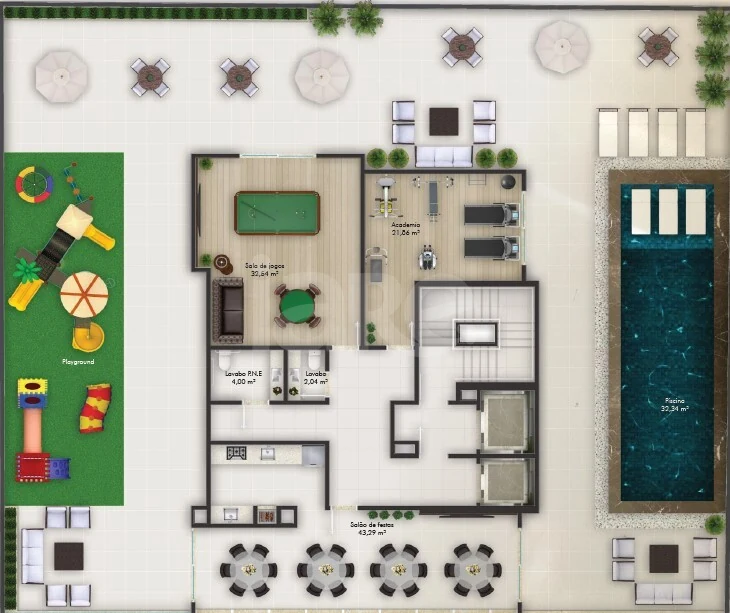 Planta — Pavimento lazer