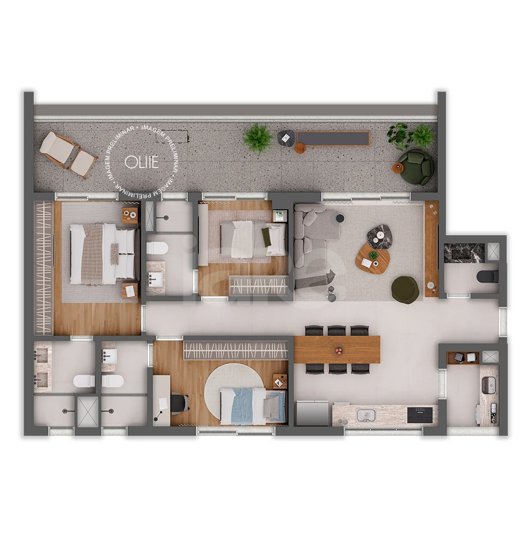 Planta — Apartamento 119,94 m²