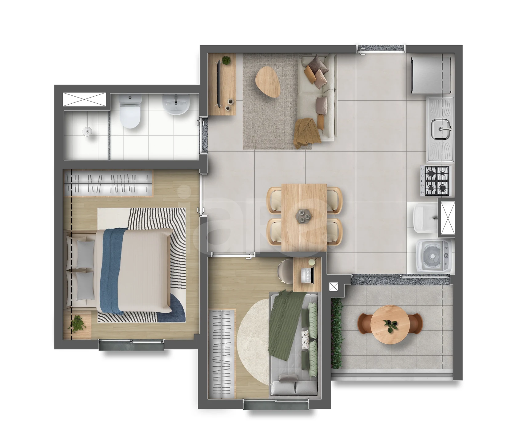 Planta — Apartamento 39,88 m²