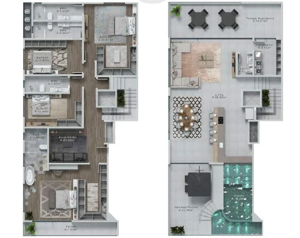 Planta — Cobertura Duplex 319,8 m²