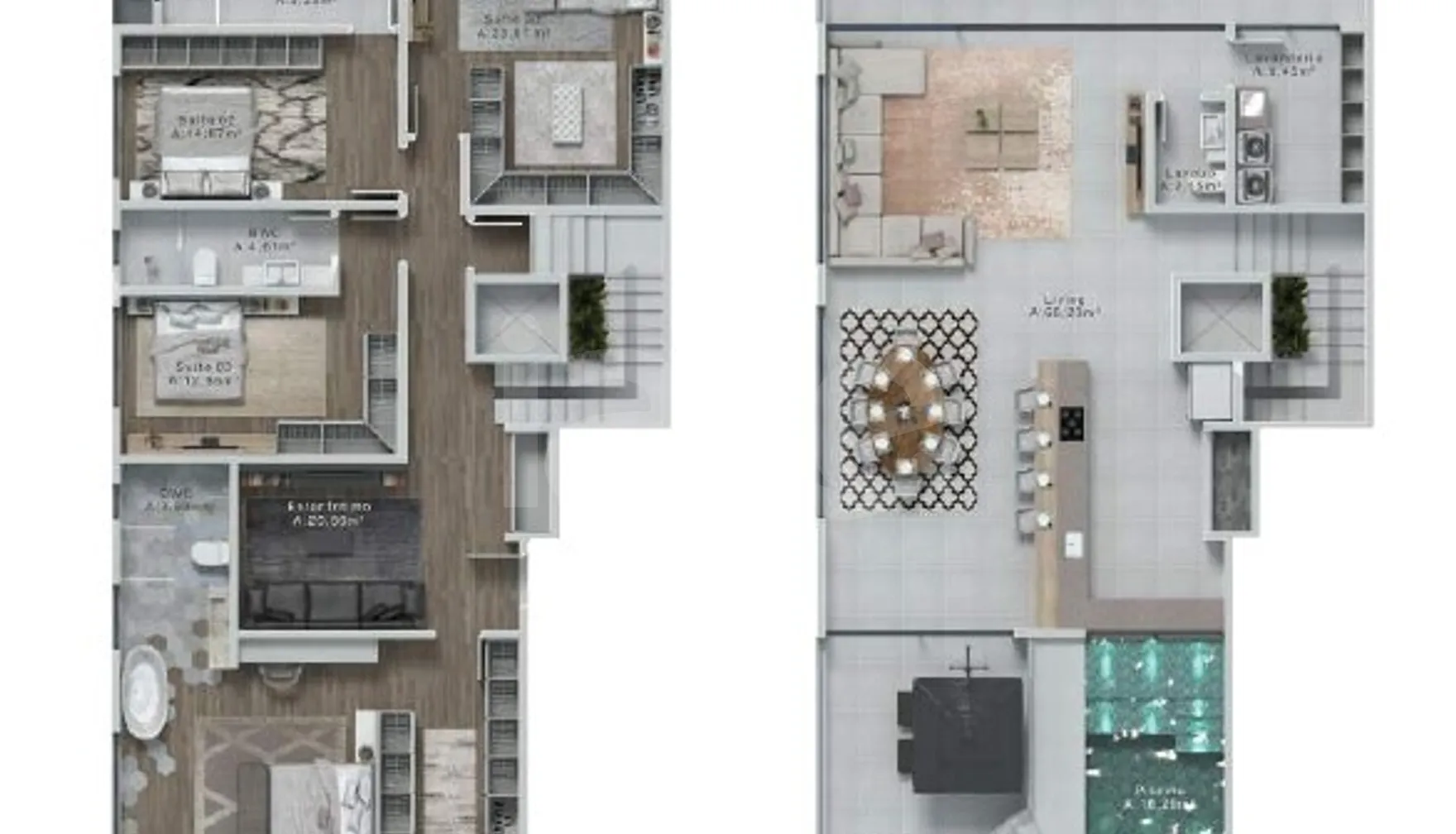 Planta — Cobertura Duplex 319,8 m²