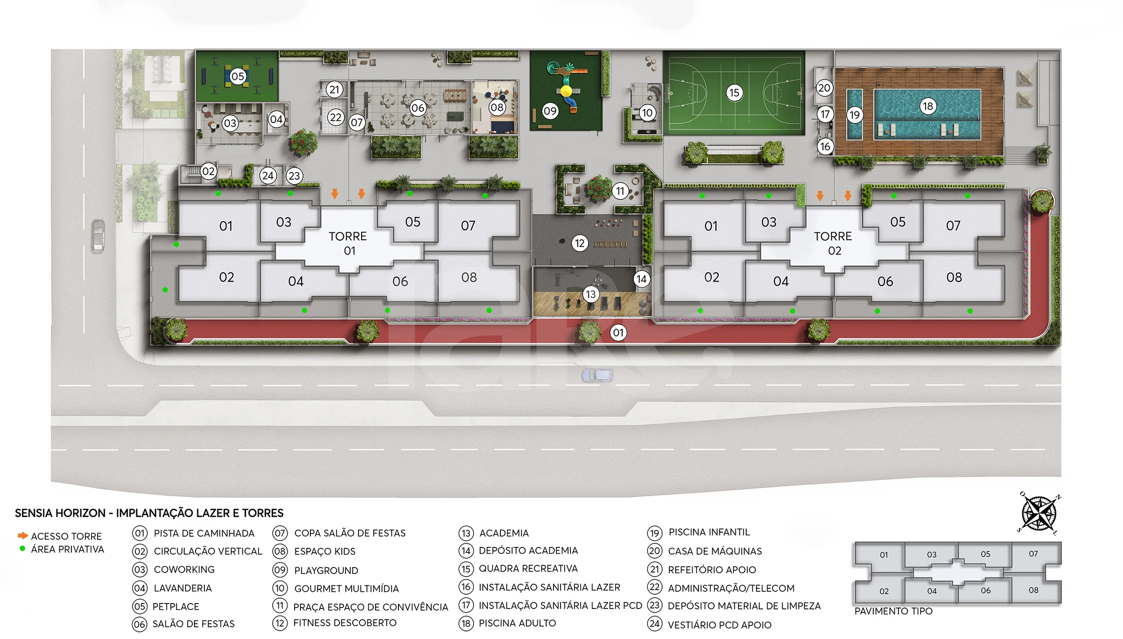 Planta — Pavimento lazer
