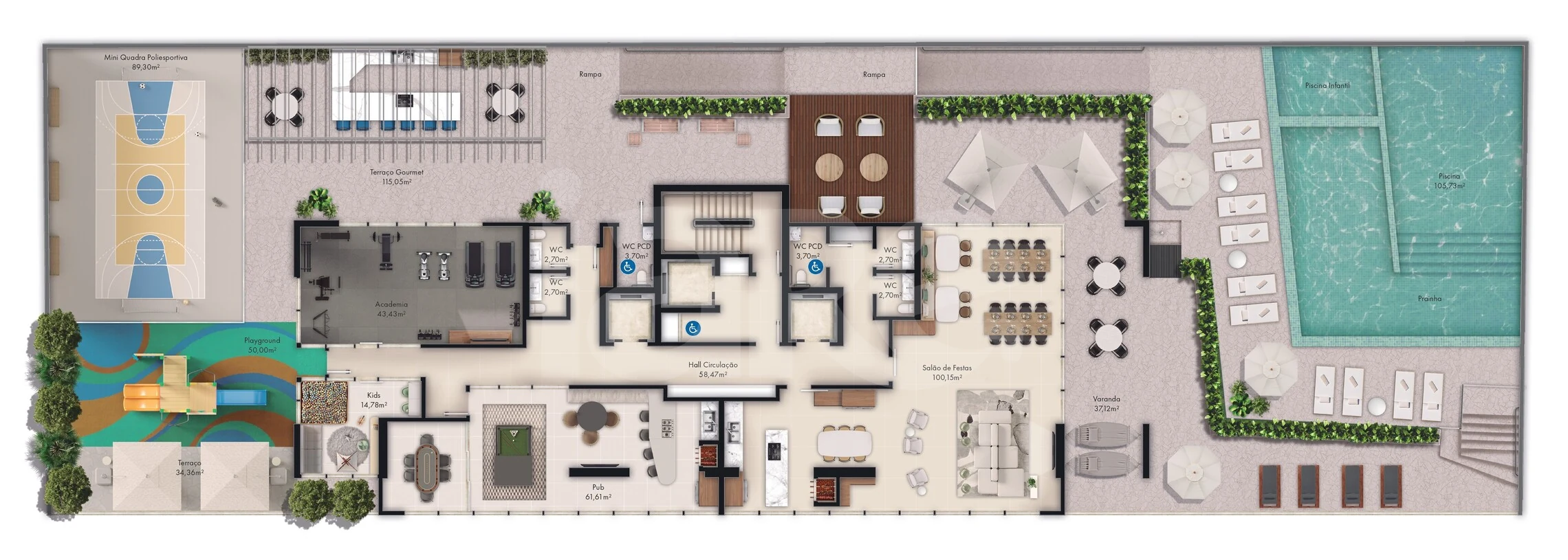 Planta — Pavimento lazer