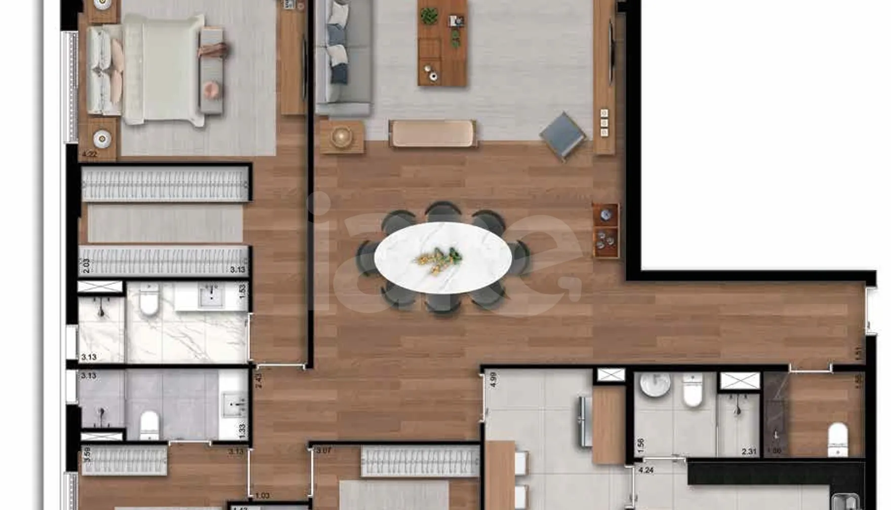Planta — Apartamento 181,9 m²