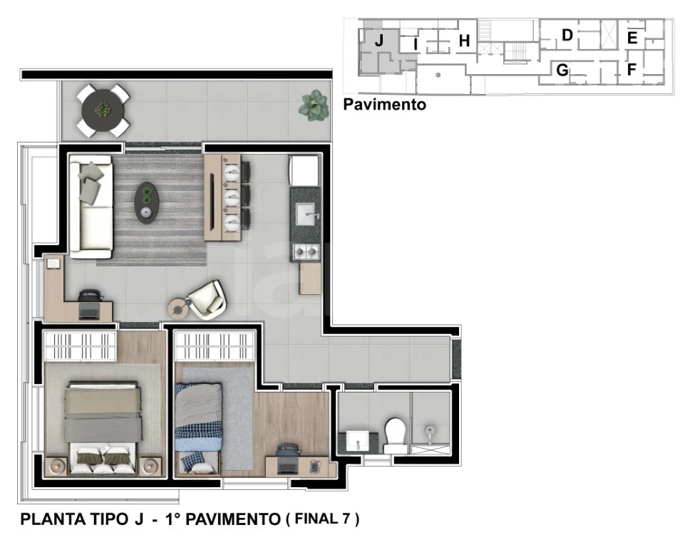Planta — Garden 55,22 m²
