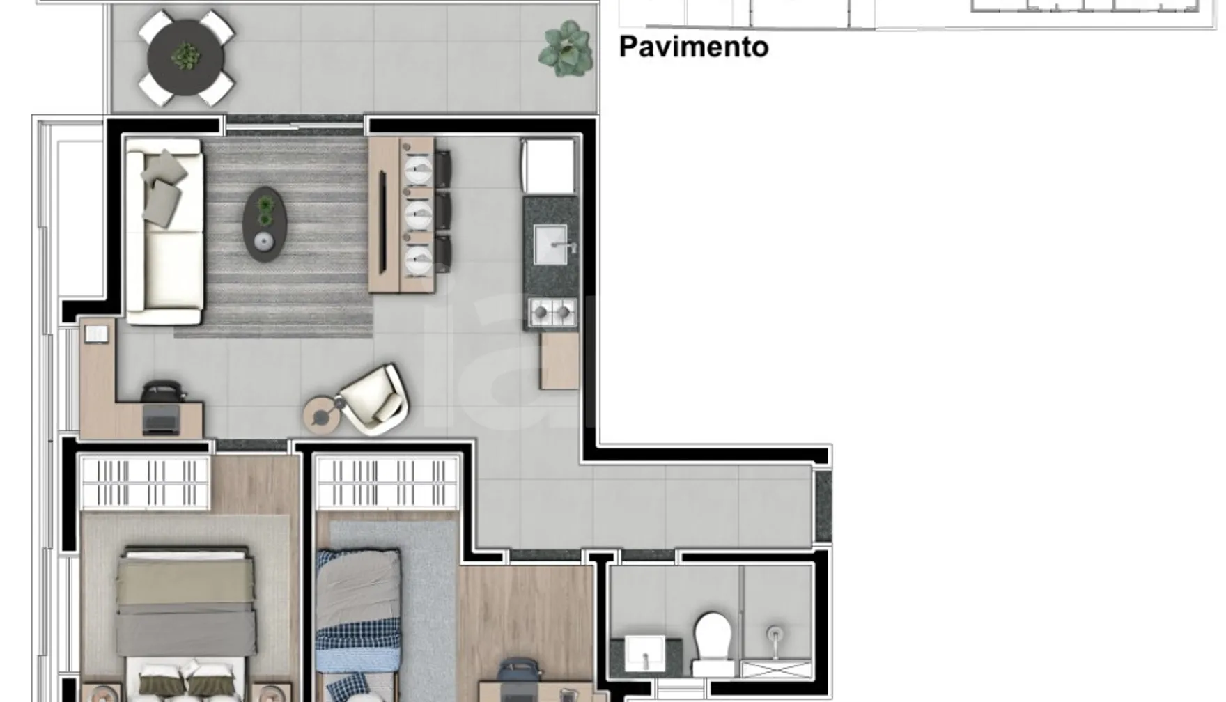 Planta — Garden 55,22 m²