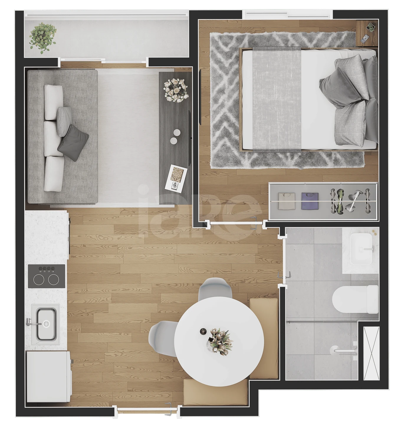 Planta — Apartamento 26,13 m²