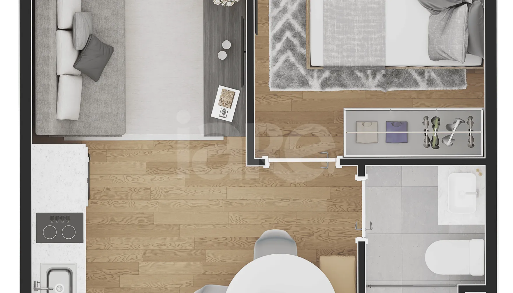Planta — Apartamento 26,13 m²