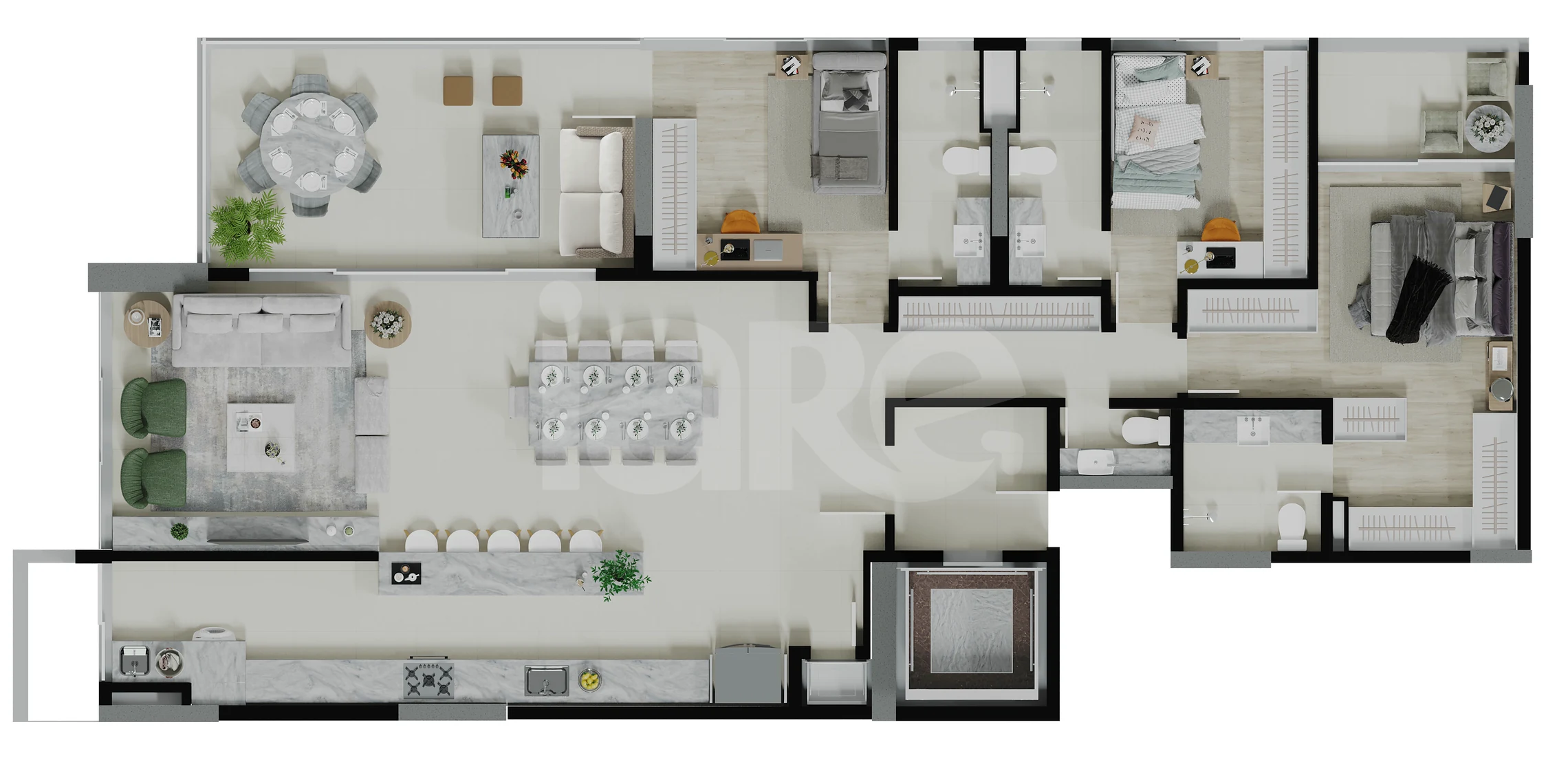 Planta — Apartamento 159,47 m²