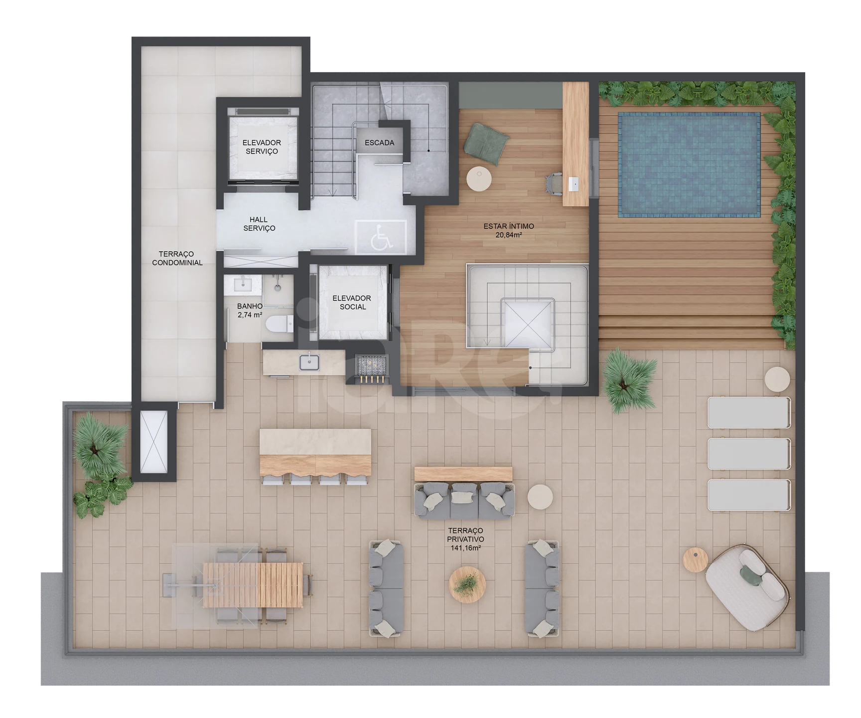 Planta — Planta Cobertura Pavimento Superior