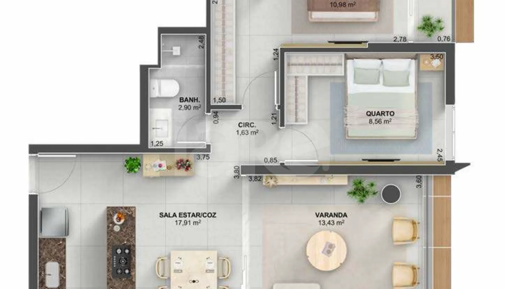 Planta — Apartamento 69,97 m²