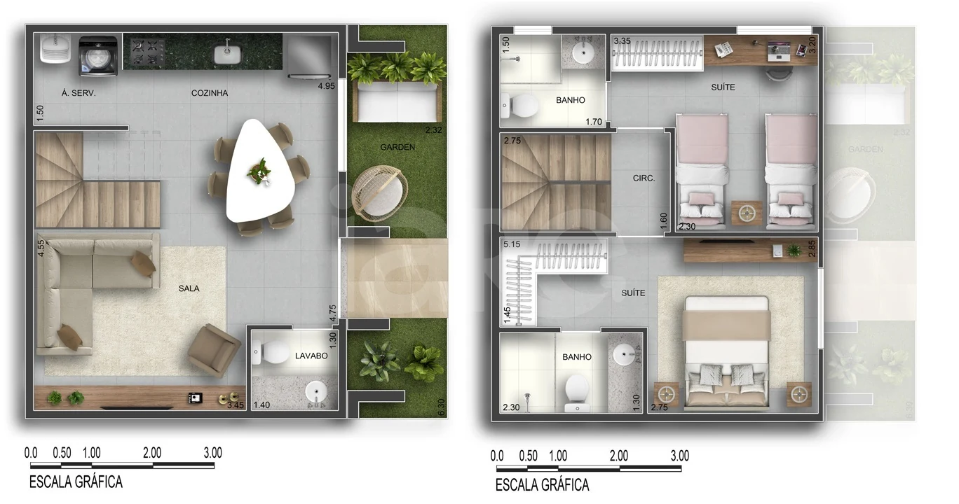 Planta — Casa em Condomínio 80,66 m²
