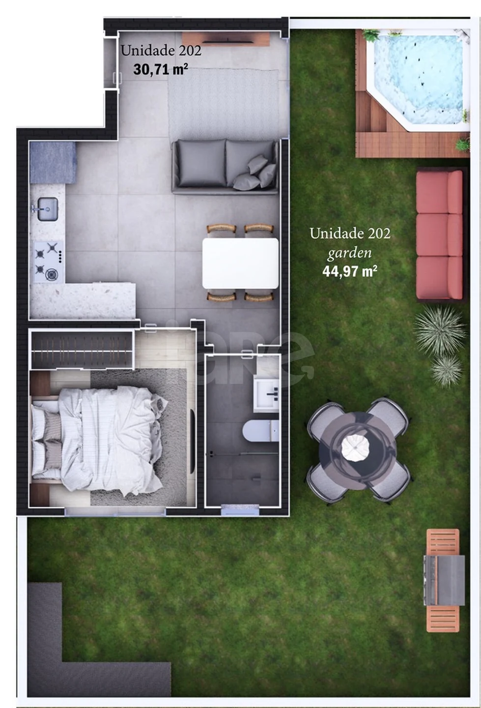 Planta — Garden 75,68 m²