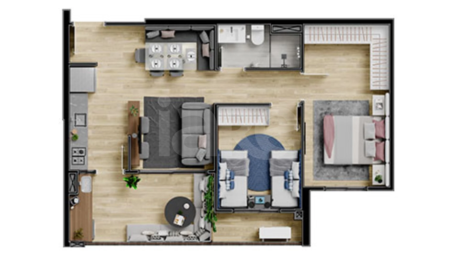 Planta — Apartamento 57,26 m²