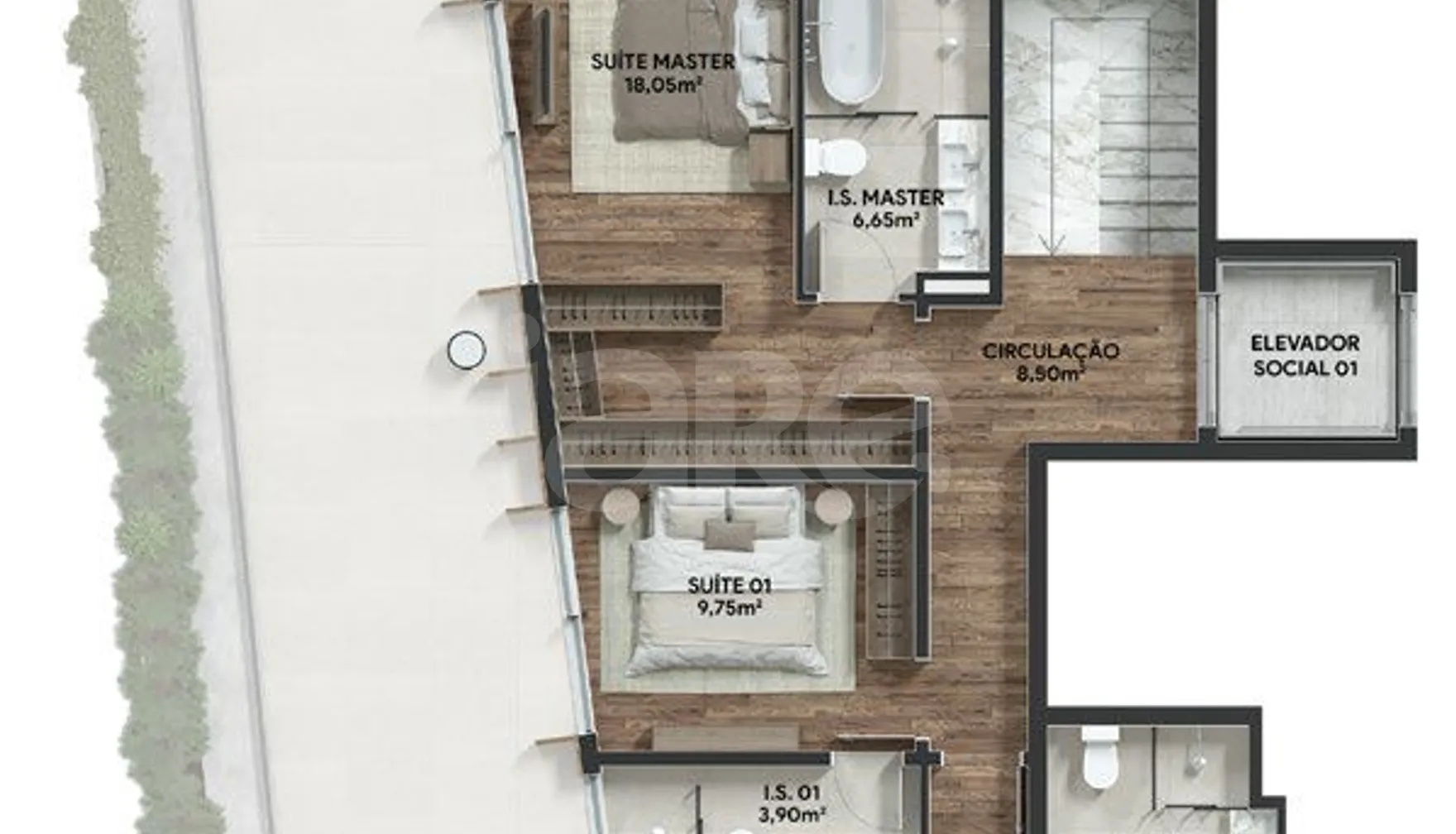 Planta — Cobertura Duplex 229,37 m²