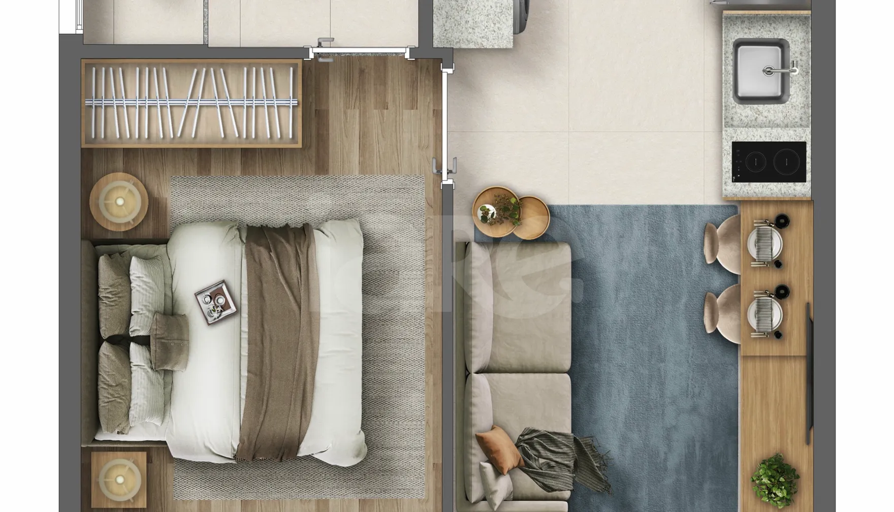 Planta — Apartamento 27,57 m²