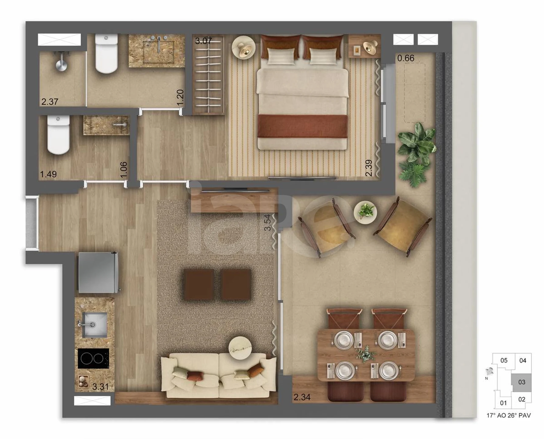 Planta — Garden 45,2 m²